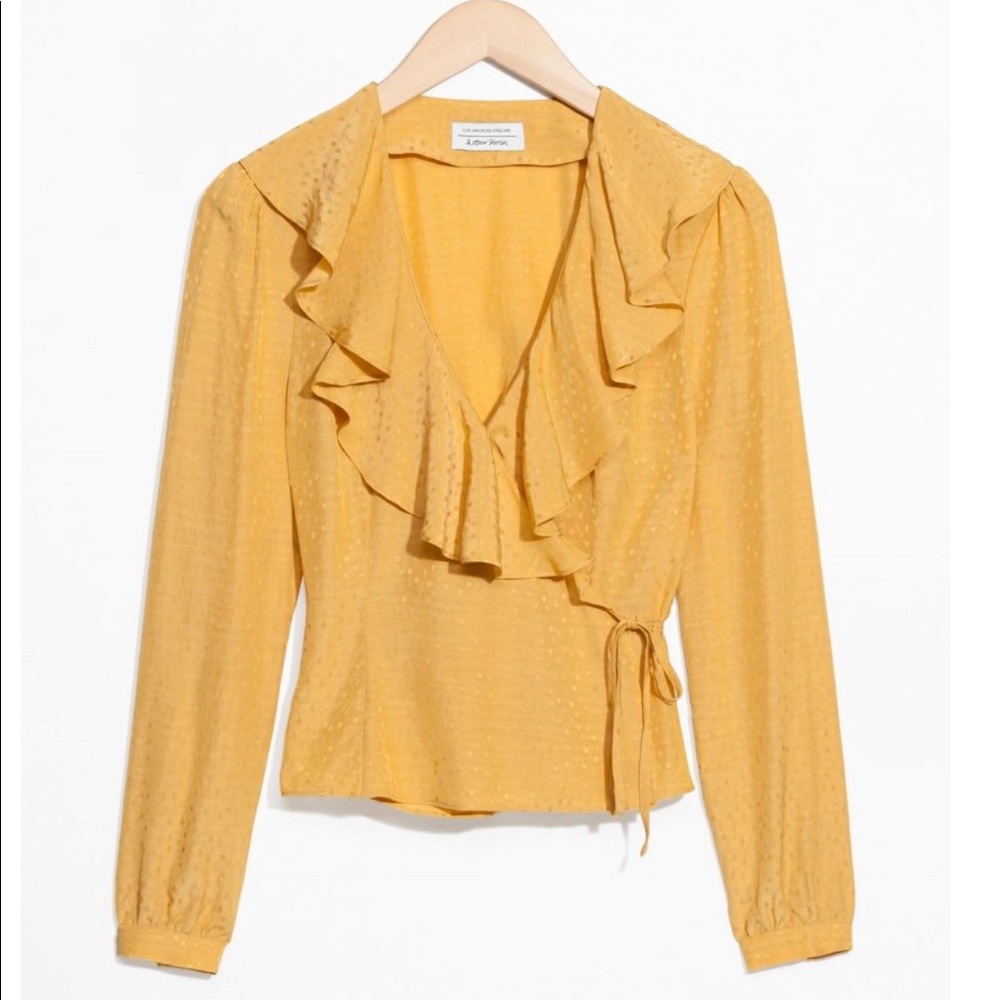 & other stories yellow wrap blouse